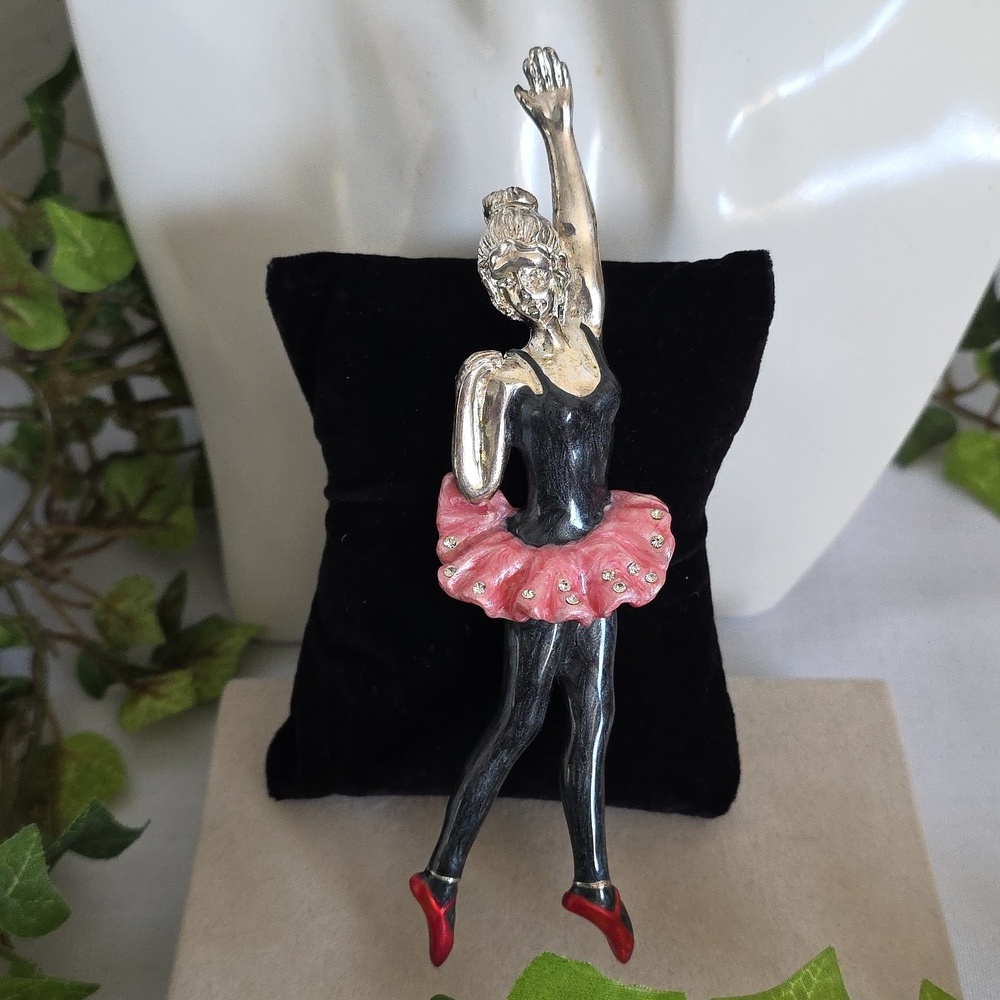 Vintage 80s Large Statement Brooch Pin Ballerina